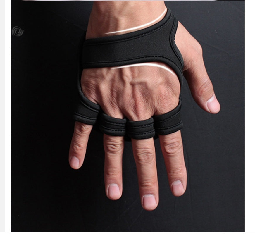 Black Breathable Half-Finger Gym Gloves