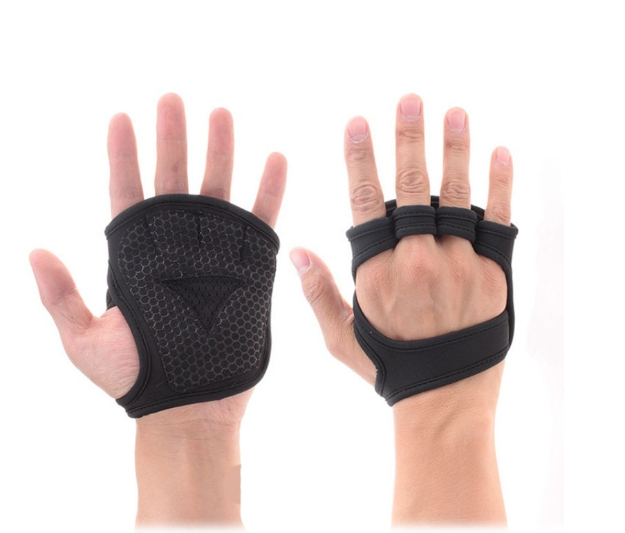Black Breathable Half-Finger Gym Gloves