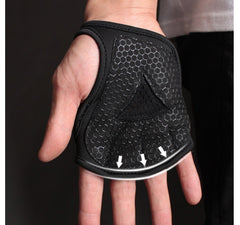 Black Breathable Half-Finger Gym Gloves