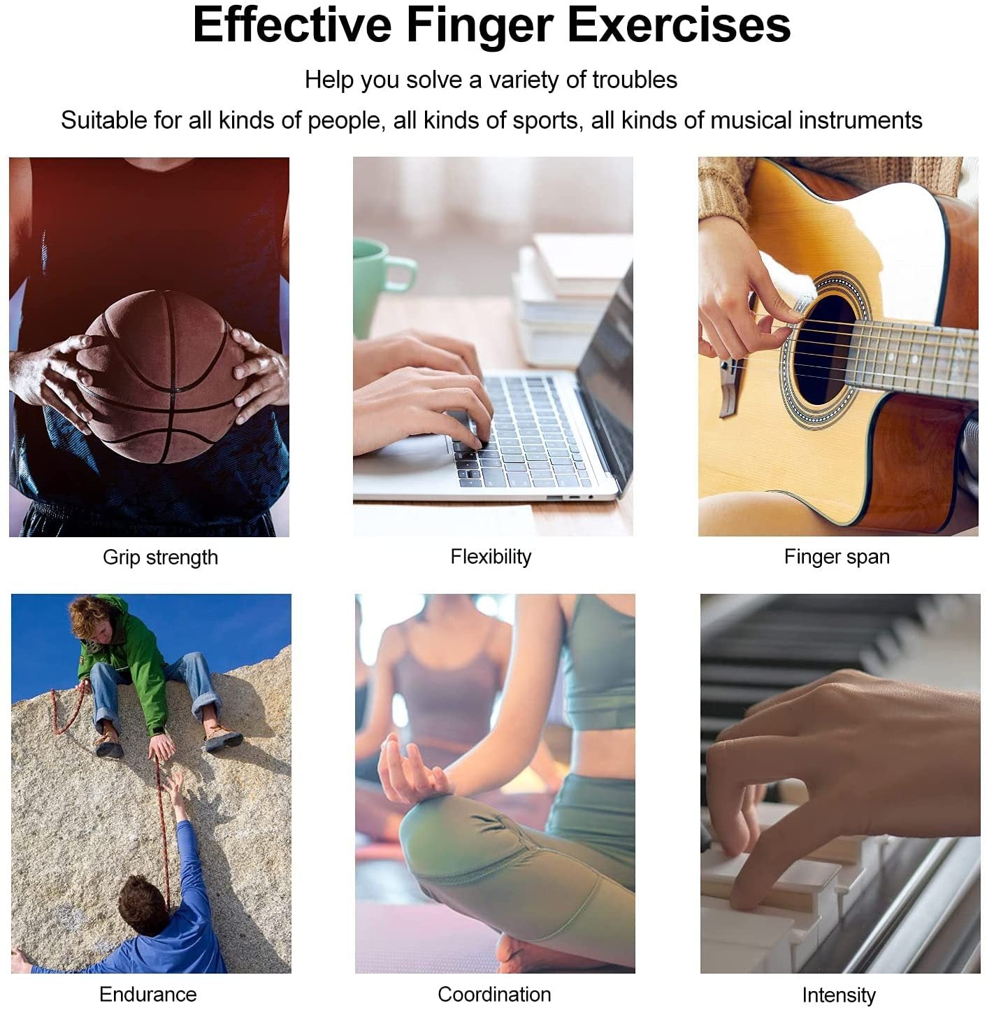 Silicone Finger Exerciser and Hand Grip Trainer