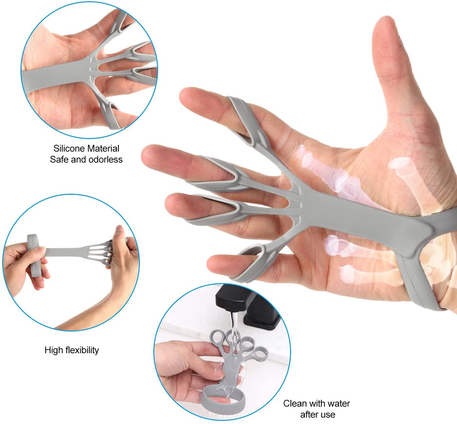 Silicone Finger Exerciser and Hand Grip Trainer
